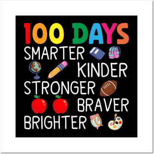 Smarter Kinder Stronger Brighter 100 Days Of School Teacher Posters and Art